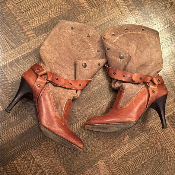 Diesel Shoes - Diesel Brown Tan Leather & Suede Women's Boots size 37